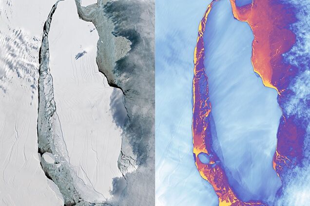 NASA показало впечатляющие фото крупнейшего в истории айсберга