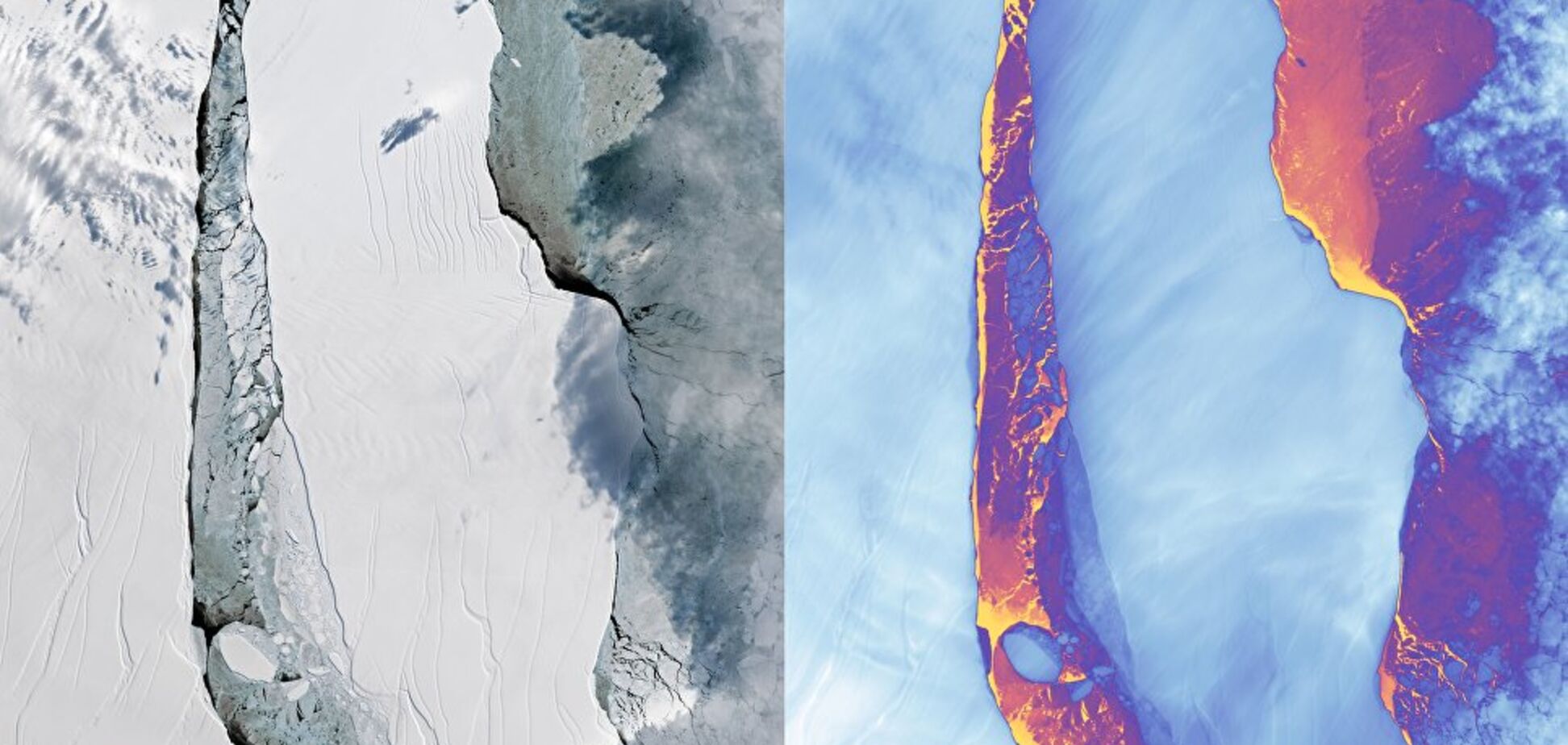 NASA показало вражаючі фото найбільшого в історії айсберга