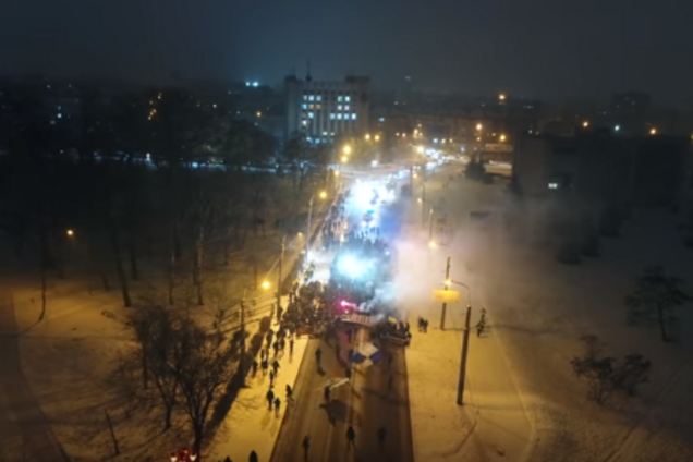 Снежная ловушка для 'Динамо': появилось эффектное видео с дрона на матче Кубка Украины