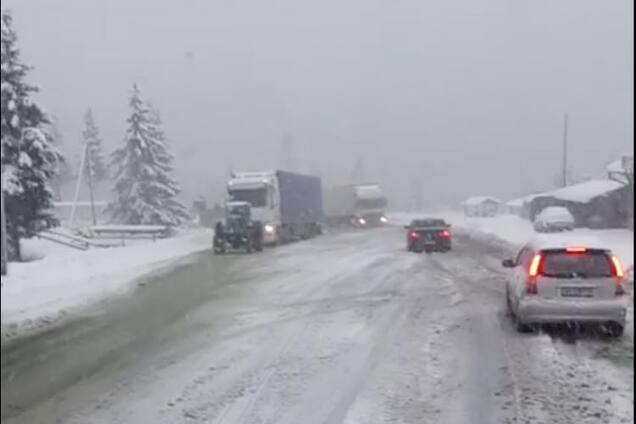 Снегопад на Закарпатье
