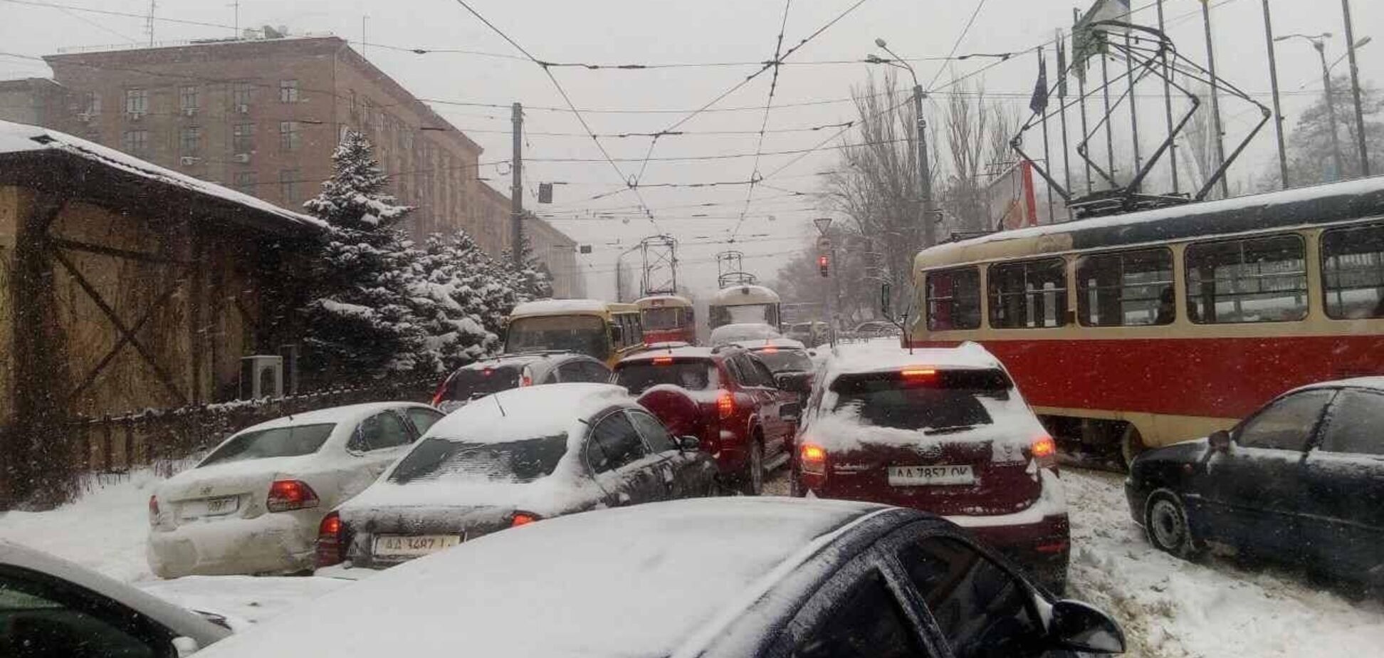 Снег Киев Пробки