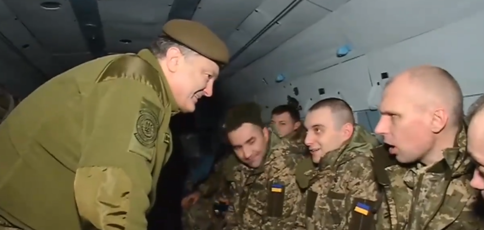 Обмен пленными: появилось эксклюзивное видео из вертолета Порошенко