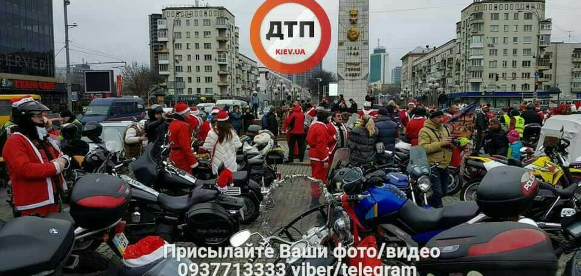 Новогодний съезд мотоциклистов в Киеве