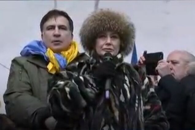 На митинге Саакашвили выступила евродепутат из партии друга Путина: сеть в шоке
