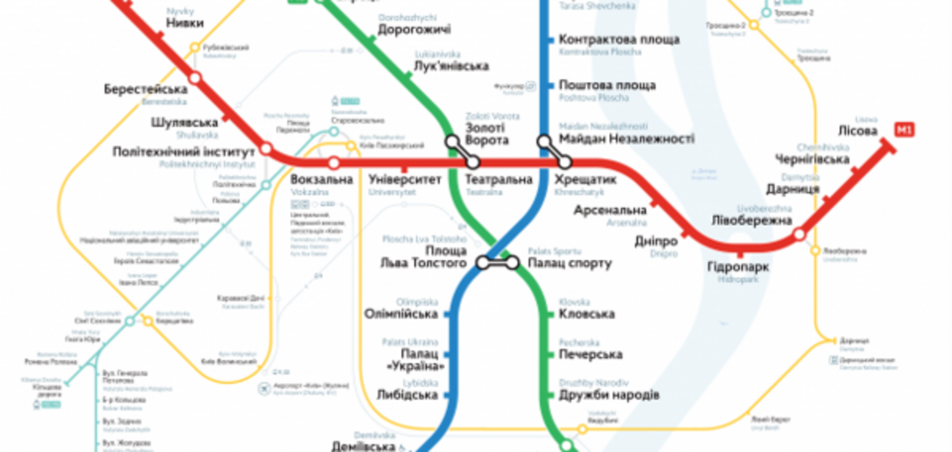 карта метро Києва