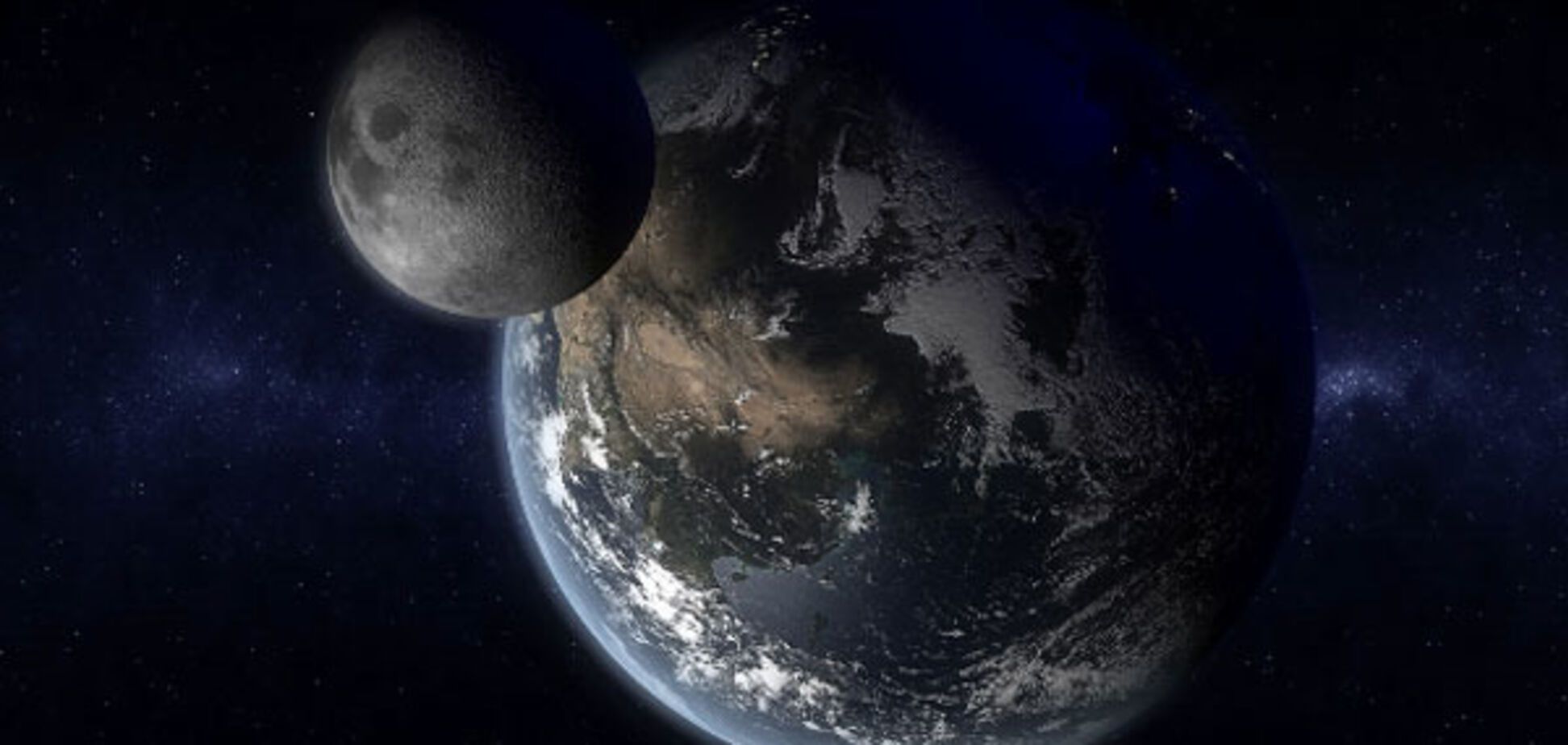 Луна, Земля, космос