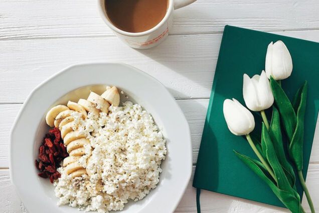 Творог с бананом