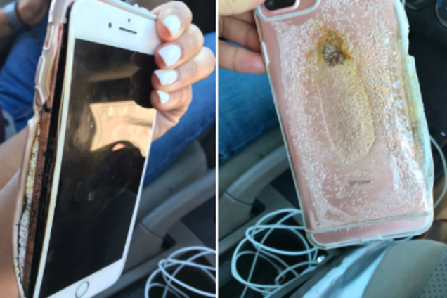 iPhone 7 Plus после взрыва и возгорания