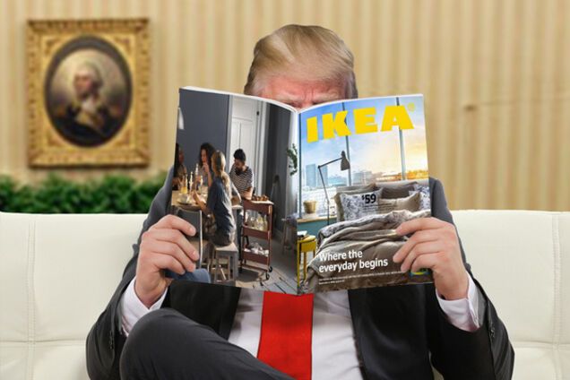 Дональд Трамп с журналом IKEA