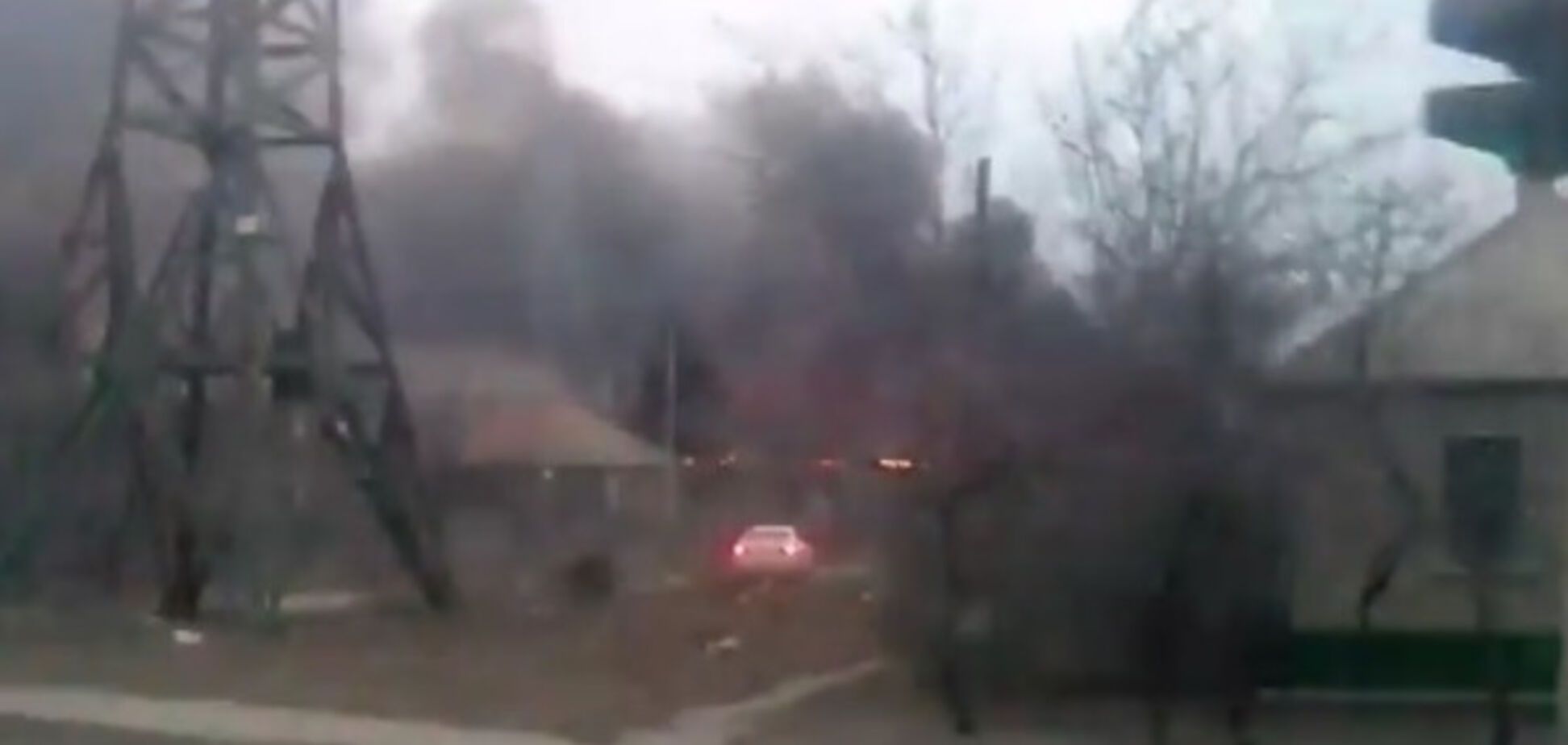 Пожар в Луганске