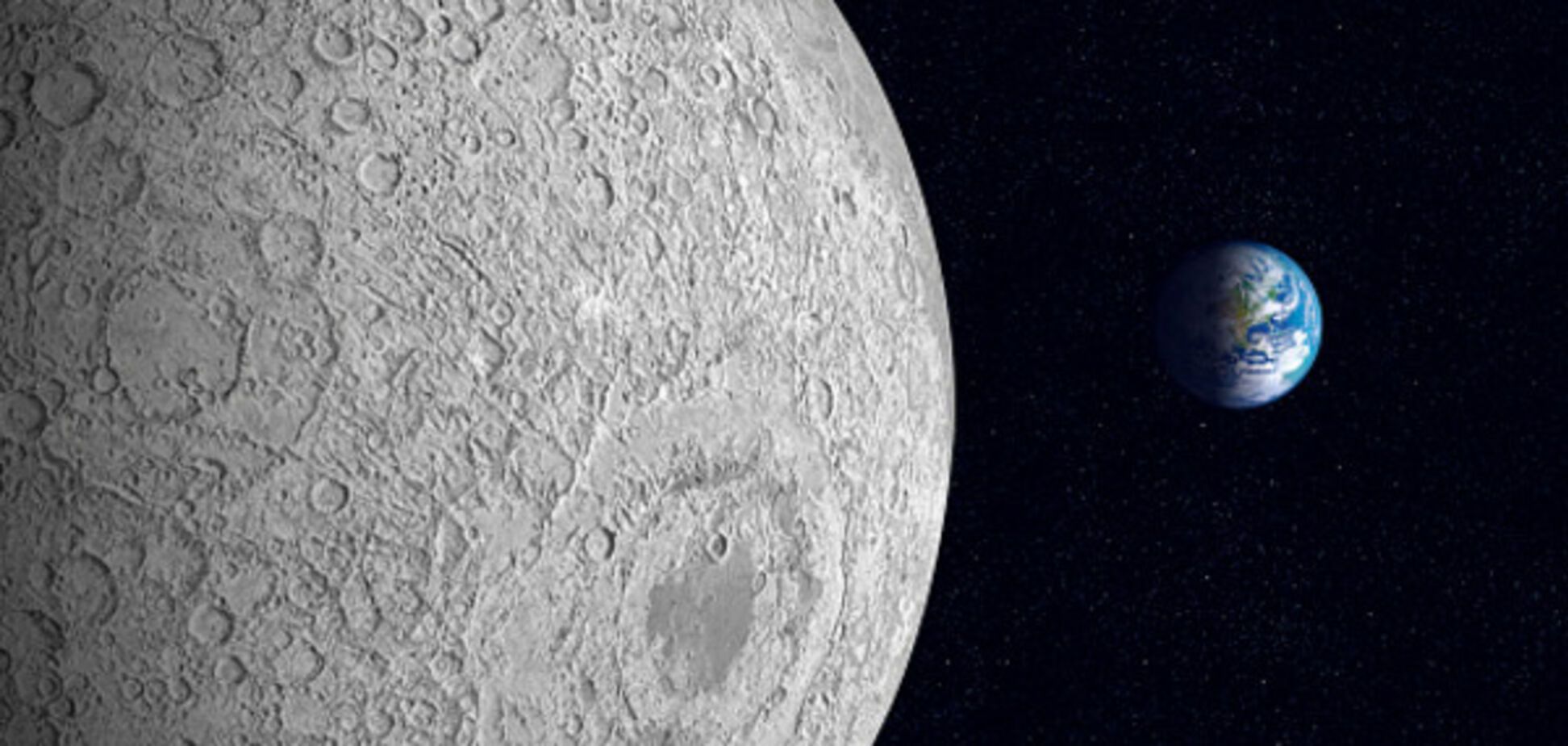 Луна, Земля, космос