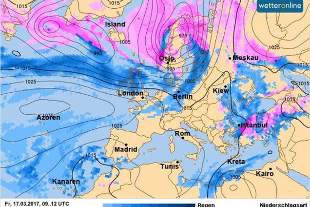 Погода в Украине снег