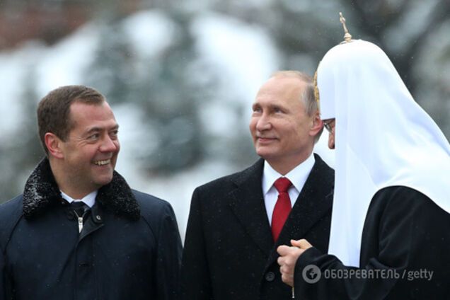 Путин, Медведев и Патриарх Кирилл