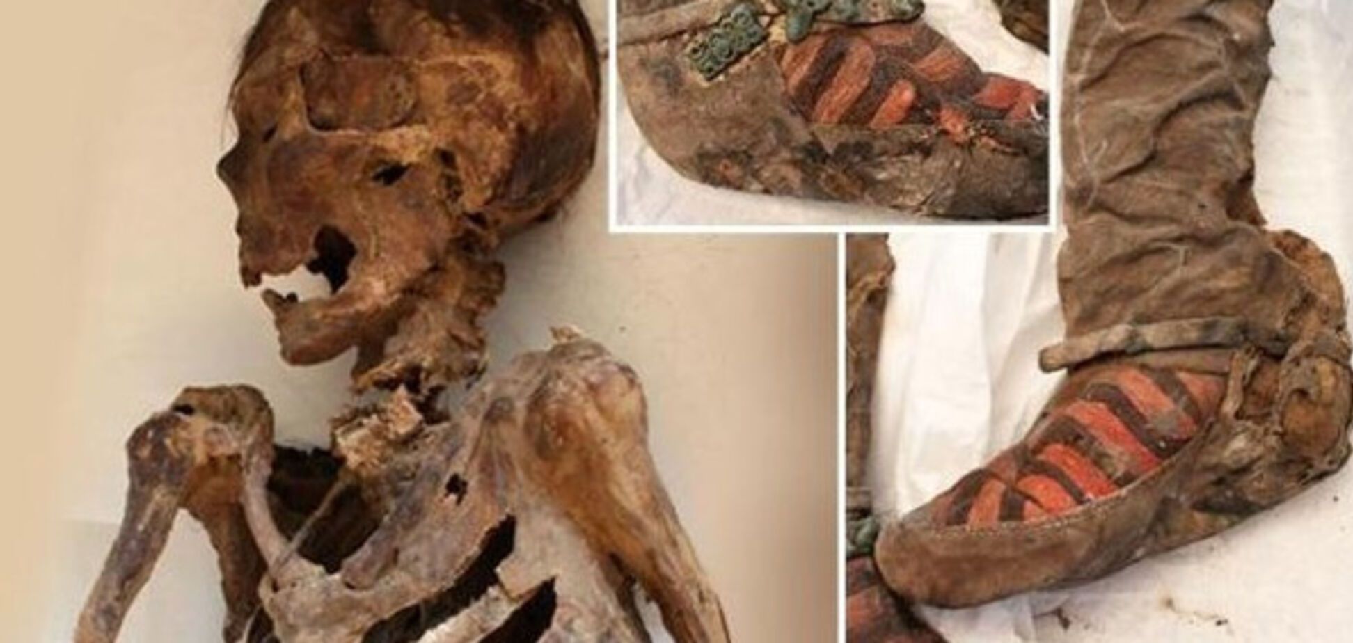 На ногах 1000-летней мумии обнаружили 'кроссовки' современного фасона