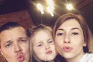 Женя Галич с женой и старшей дочкой