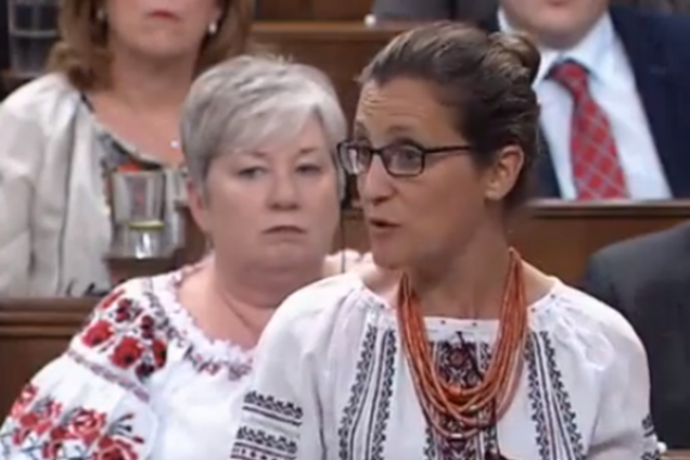 Христя Фриланд в вышиванке