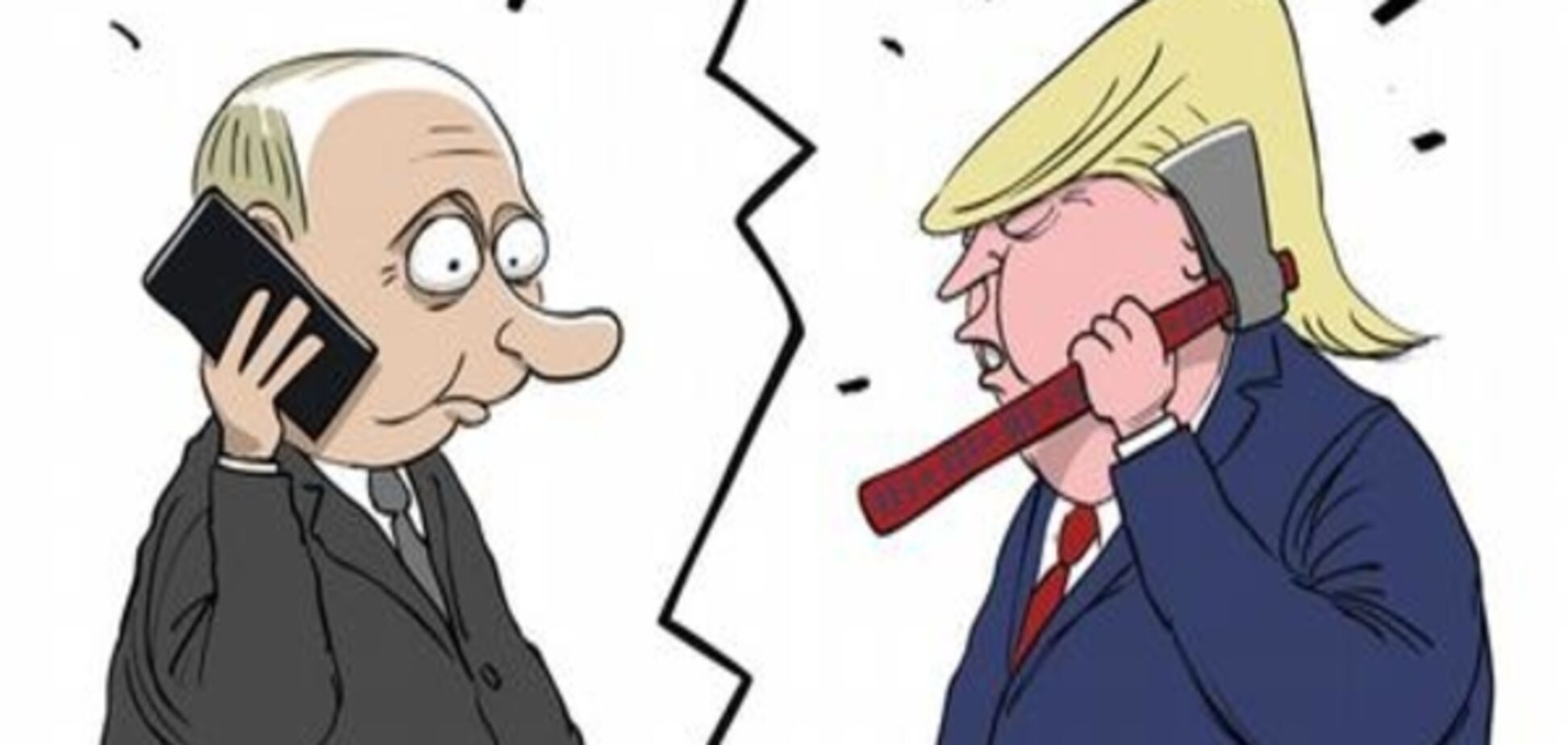 'У каждого свой гаджет': карикатурист высмеял разговор Трампа и Путина