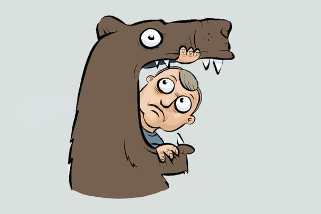 мужчина, медведь