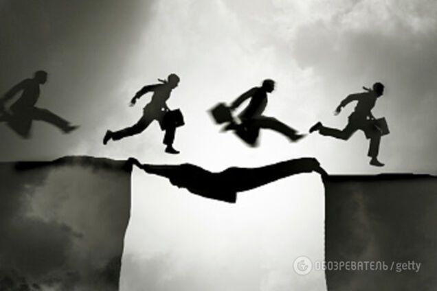 человек, пропасть, мост