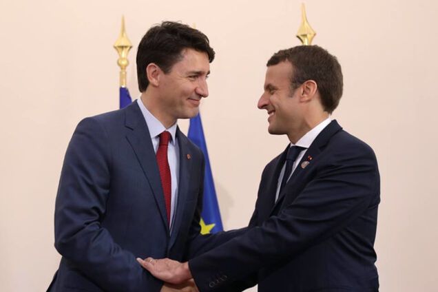 Джастин Трюдо и Эммануэль Макрон