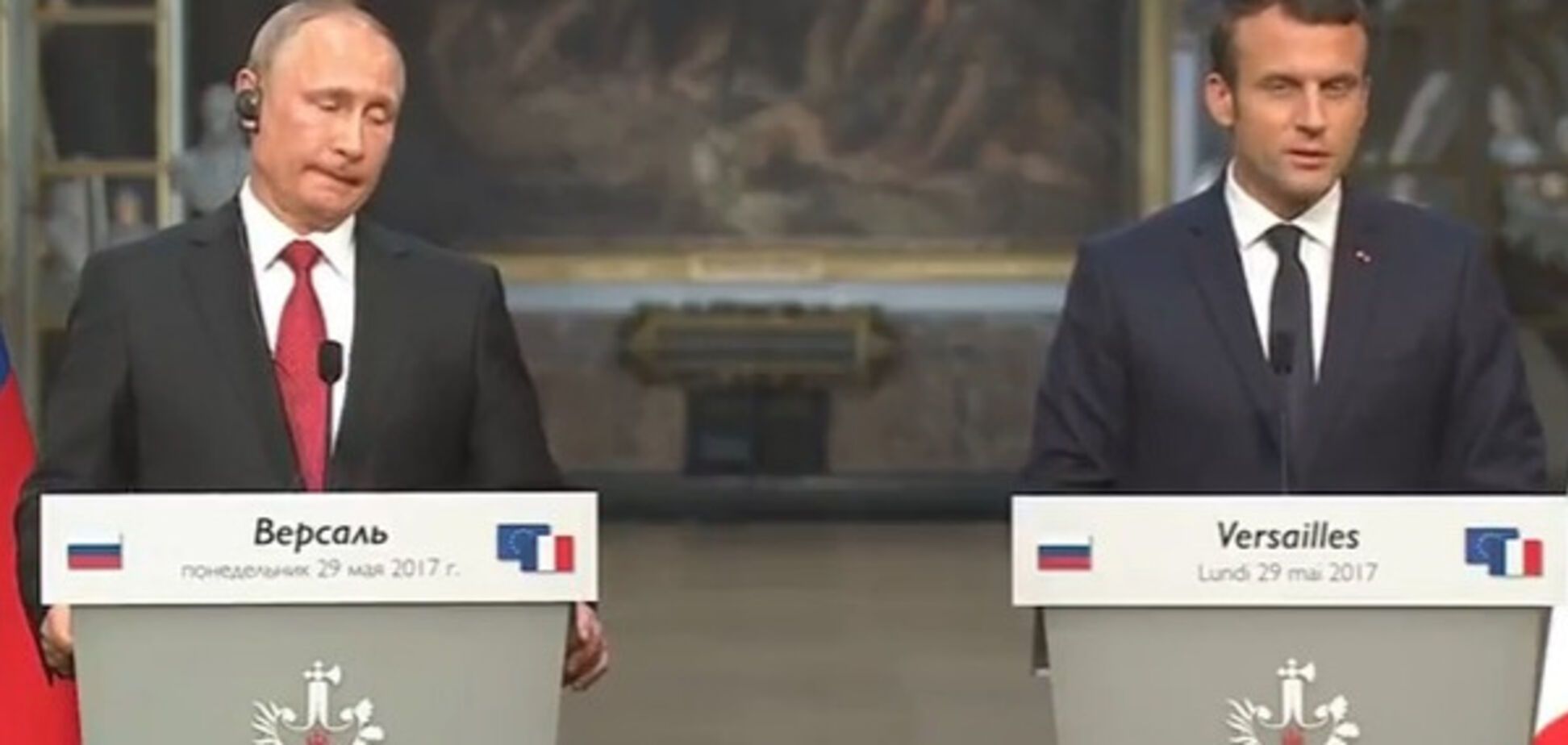 Владимир Путин и Эммануэль Макрон