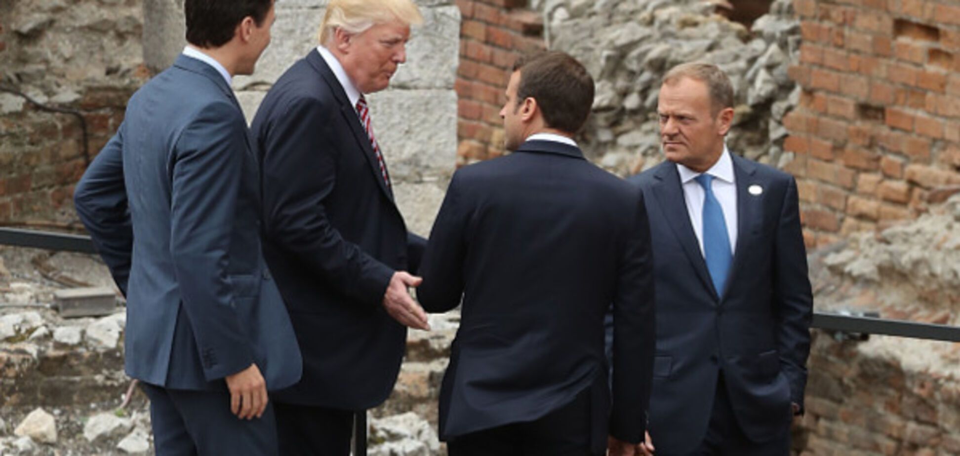 Трамп Макрон Туск Трюдо