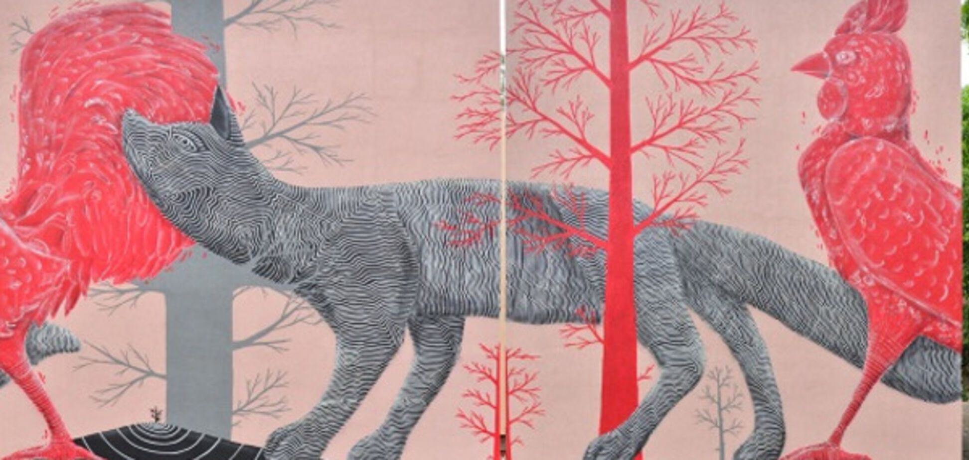 Новый мурал-диптих украсил стены детского сада в Киеве