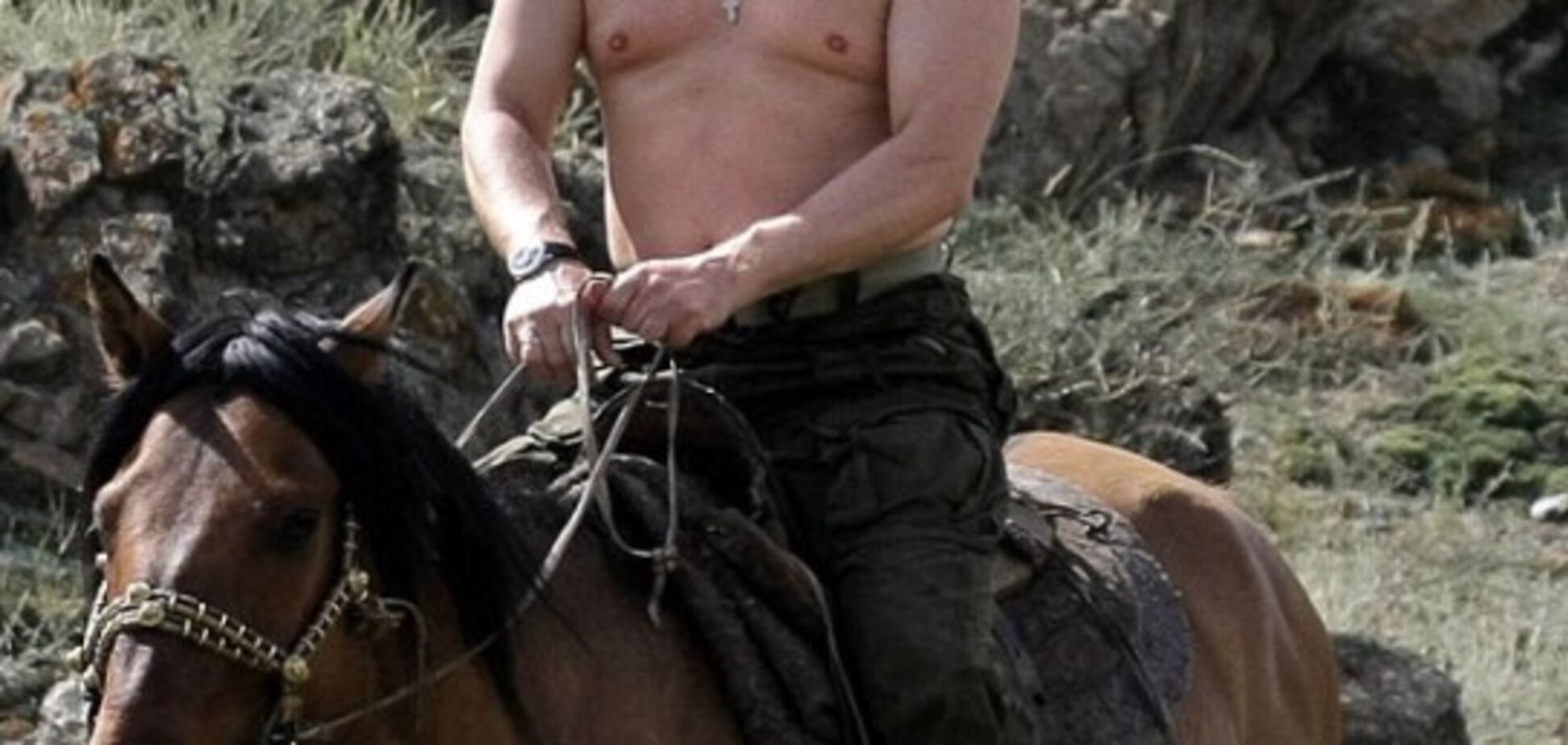 Ездец с голым торсом: холст, масло, Кафка