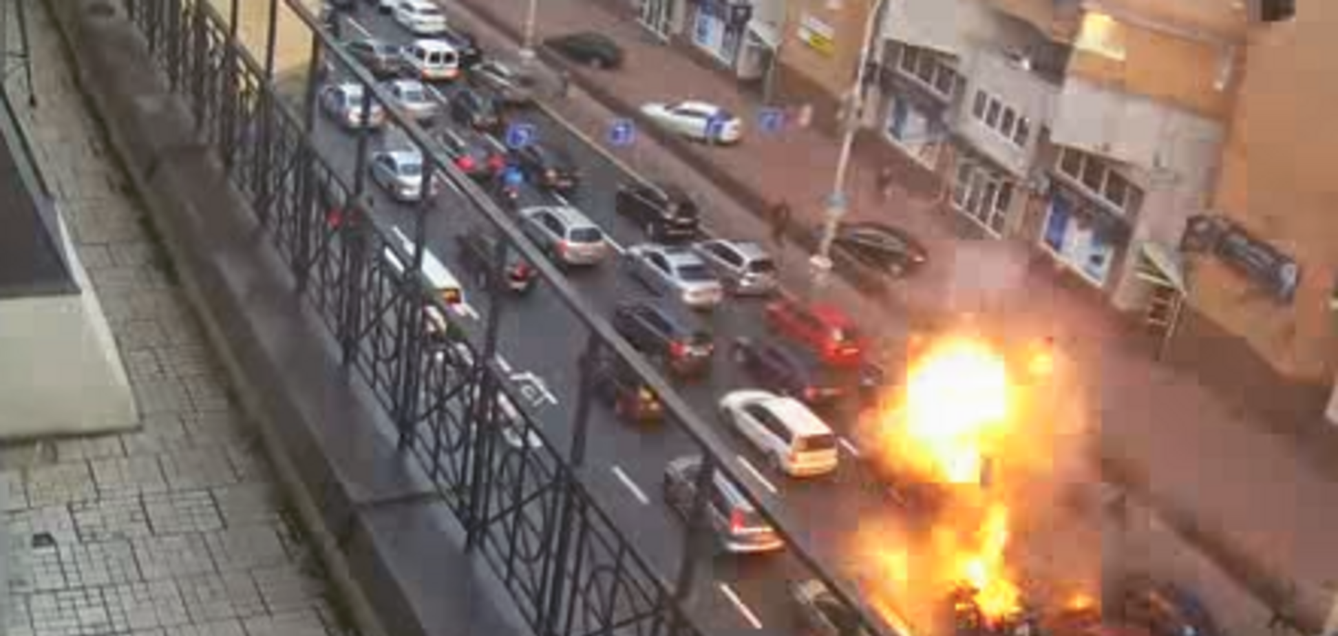 Взрыв 'врага Кадырова' в Киеве: появилось новое видео