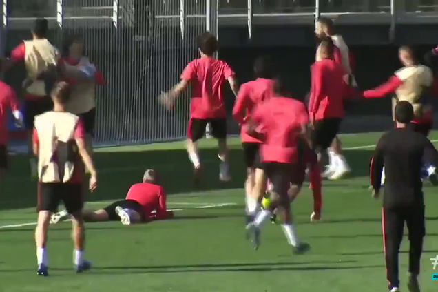 Капитан 'Реала' отметился дикой выходкой на тренировке -  видеофакт