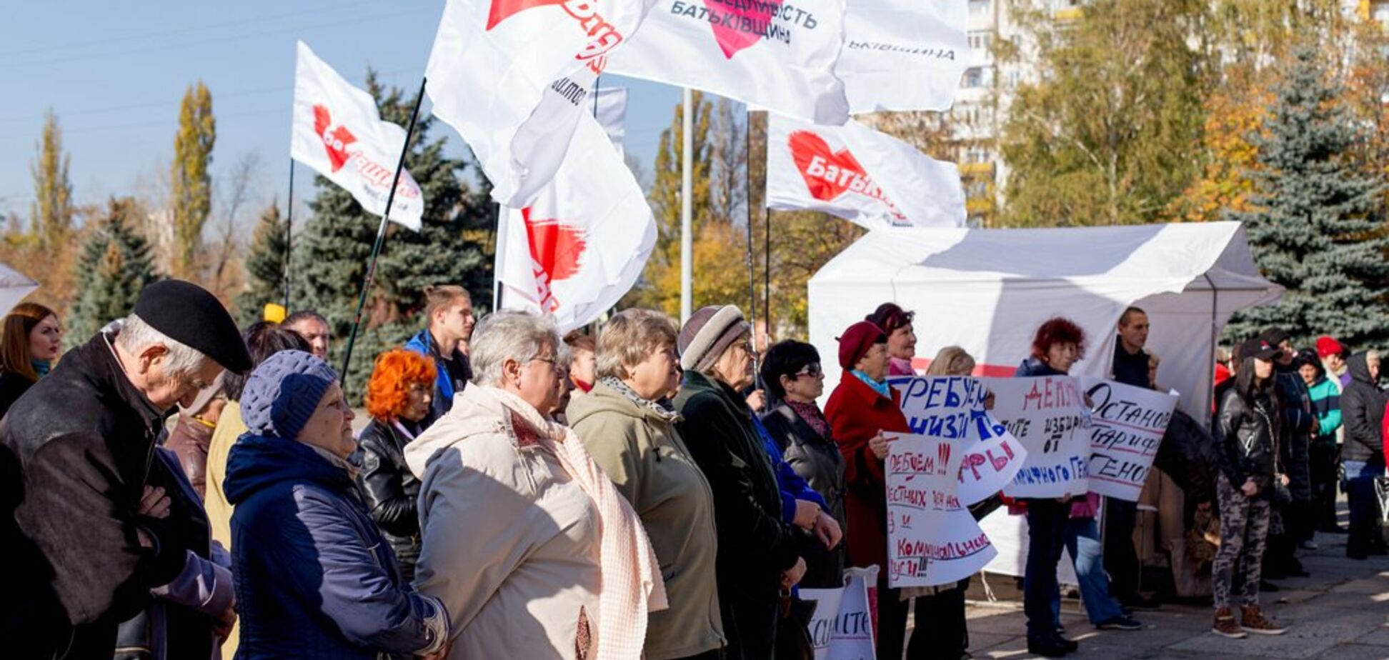 В Украине продолжаются массовые акции против повышения тарифов на газ - 'Батькивщина'