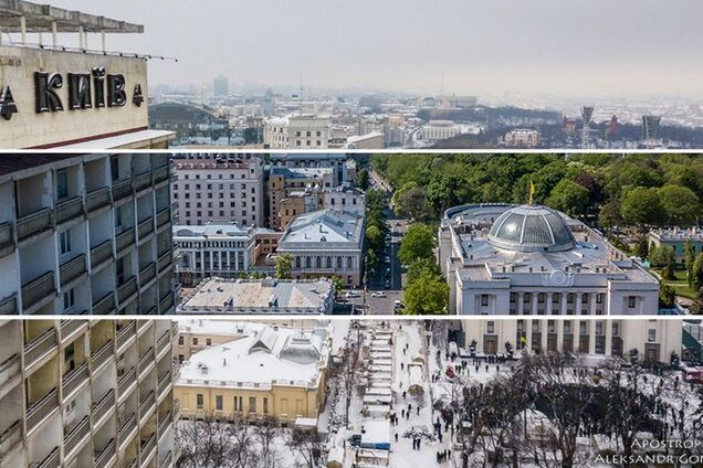 Київ взимку і влітку: фото з висоти пташиного польоту в різні пори року