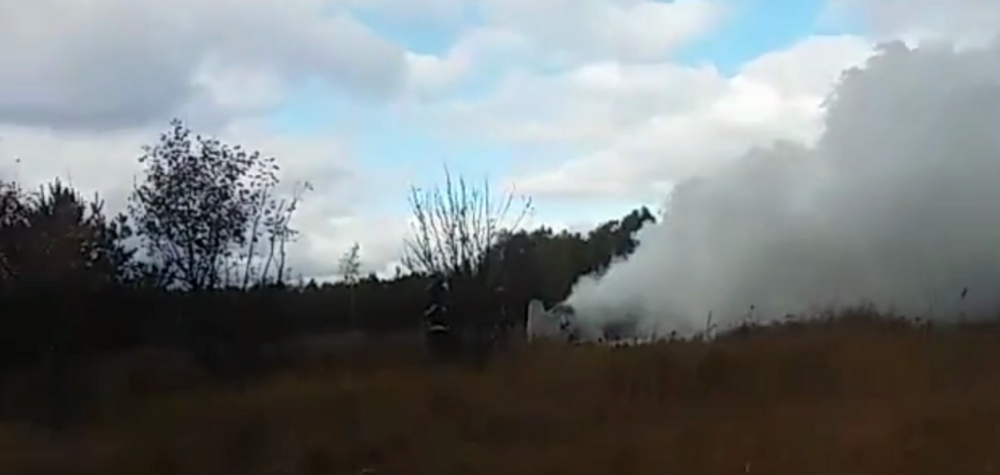 У Росії загорівся і розбився винищувач МіГ-29: кадри з місця НП