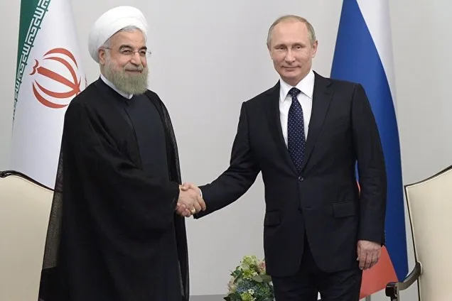 Владимир Путин и президент Исламской Республики Иран Хасан Рухани