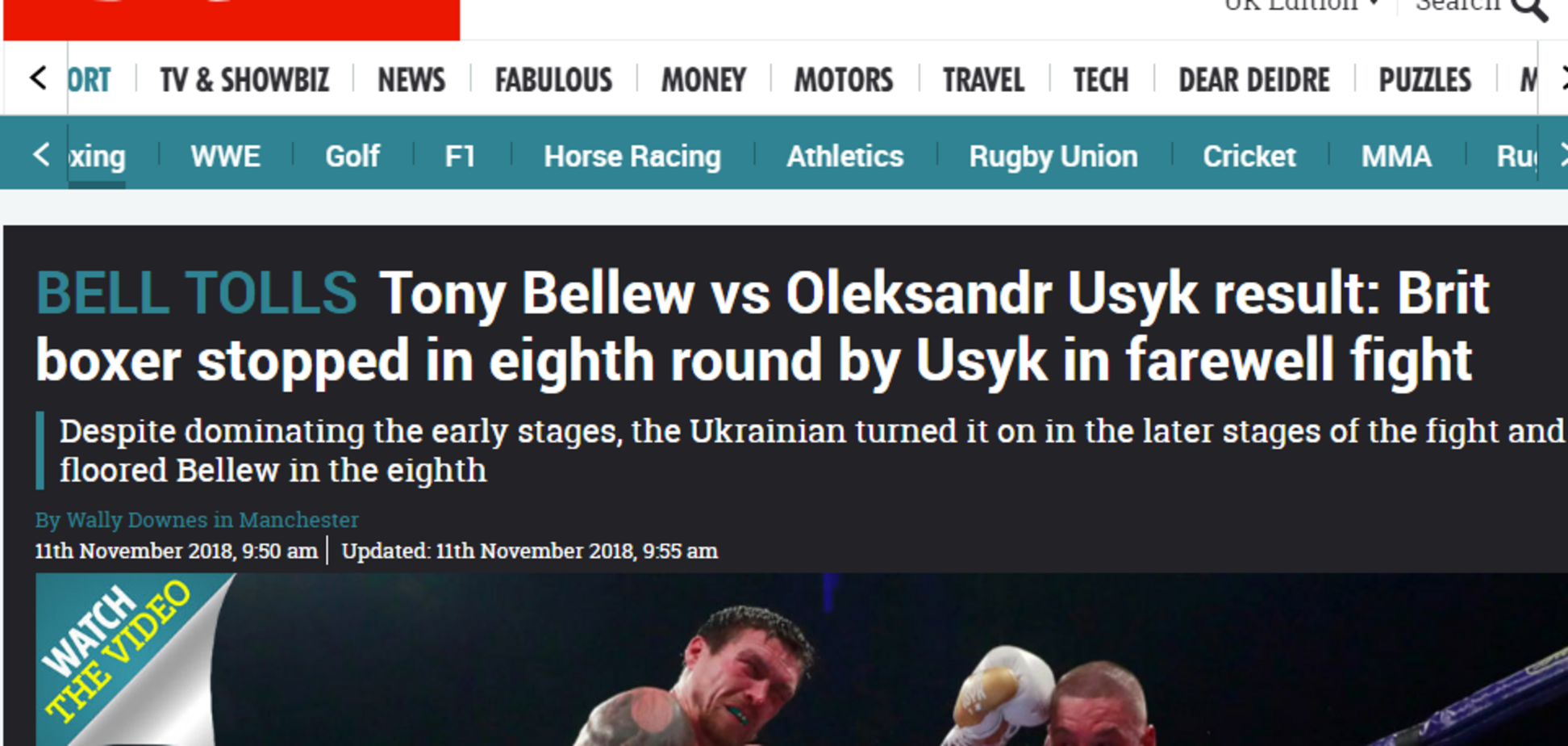 ''Блестящий!'' Мир восхитился Усиком