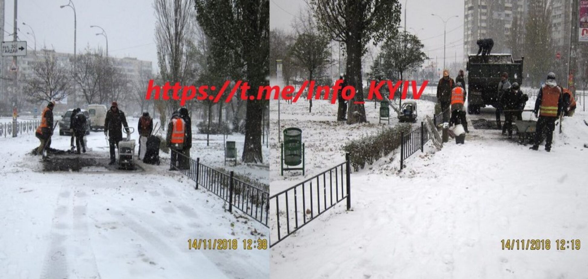 Комунальники Києва здивували мережу дивним рішенням у снігопад: відео