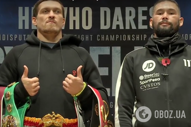 Усик и Белью провели феерическую дуэль взглядов перед боем в Манчестере