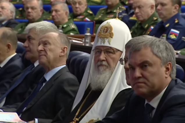 Патриарх Кирилл на встрече с генералами РФ