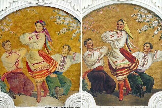 Дивна реставрація: у московському метро 'деукраїнізували' фреску