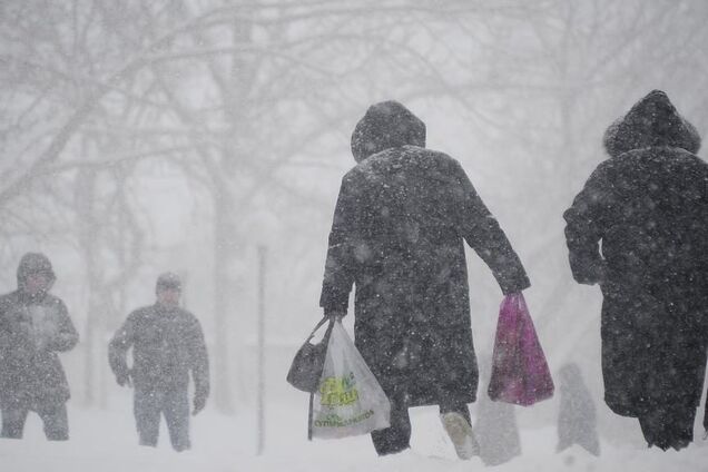 Снегопад в Украине
