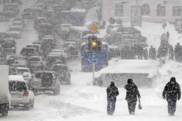 Снегопад Киев