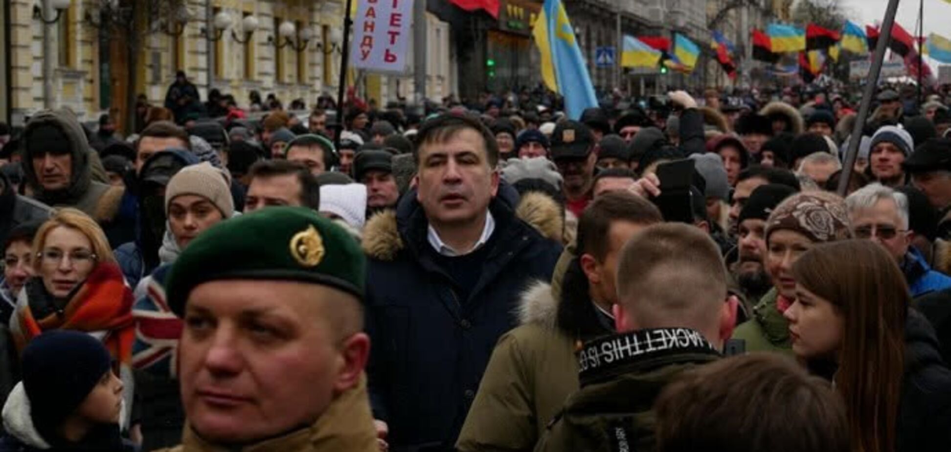 Уехали ни с чем: сторонники Саакашвили 'проведали' Порошенко