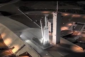 Запуск ракеты Falcon Heavy Илона Маска