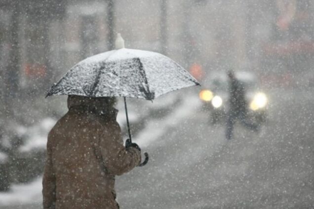 Мокрый снег в Украине