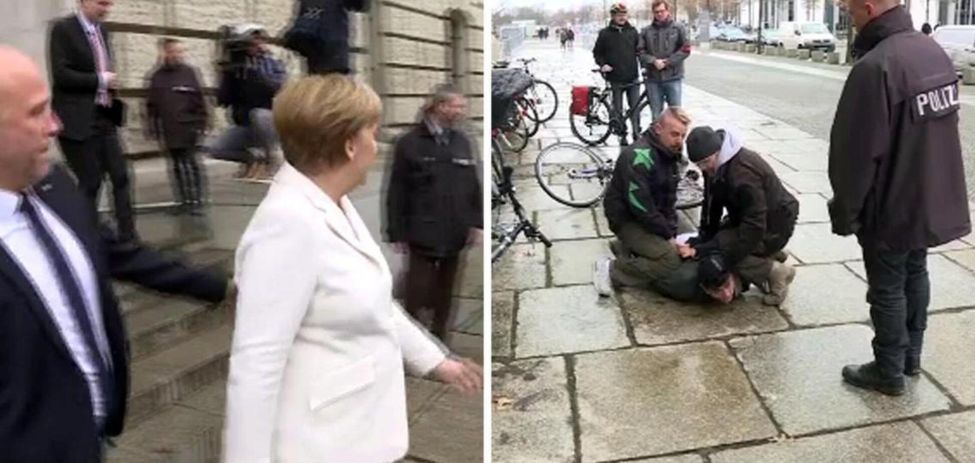 На Меркель пытались напасть у здания Бундестага