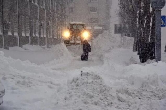 Снегопад в Украине