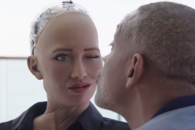Робот София и Уилл Смит