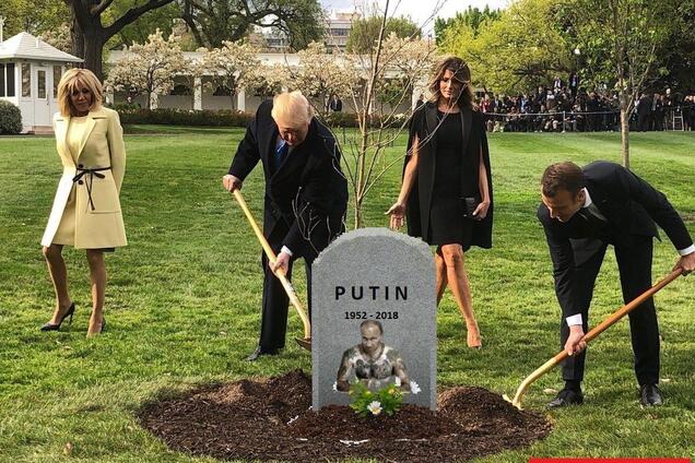 Прикопали под дубом: в Канаде 'похоронили' Путина, сеть в восторге