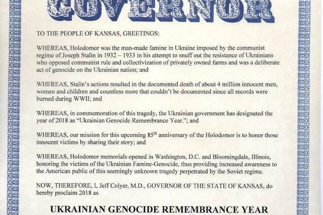 Геноцид Сталіна: 10-й штат США визнав Голодомор в Україні
