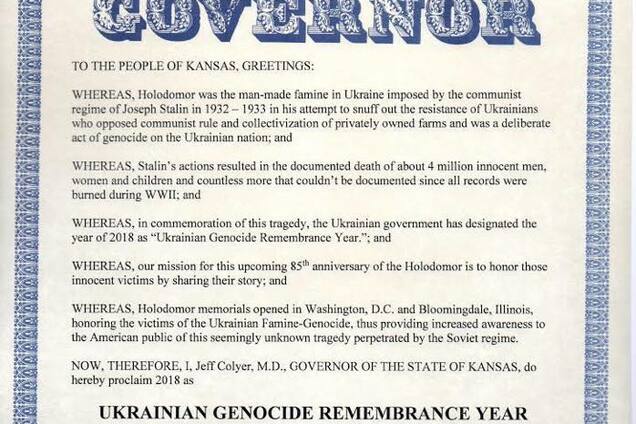 Геноцид Сталина: 10-й штат США признал Голодомор в Украине
